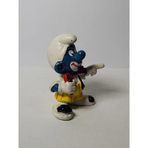 Smurfs Clown Smurf Collectible Schleich Peyo 1978 Yellow suspenders clown shoes - Picture 4 of 5